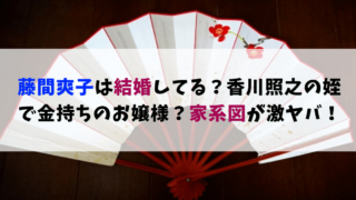 藤間爽子は結婚してる？香川照之の姪で金持ちのお嬢様？家系図が激ヤバ！
