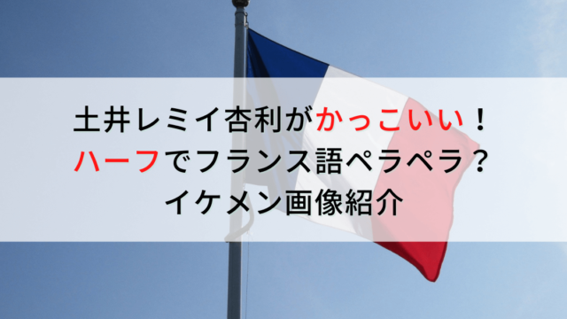 土井レミイ杏利がかっこいい！ハーフでフランス語ペラペラ？イケメン画像紹介