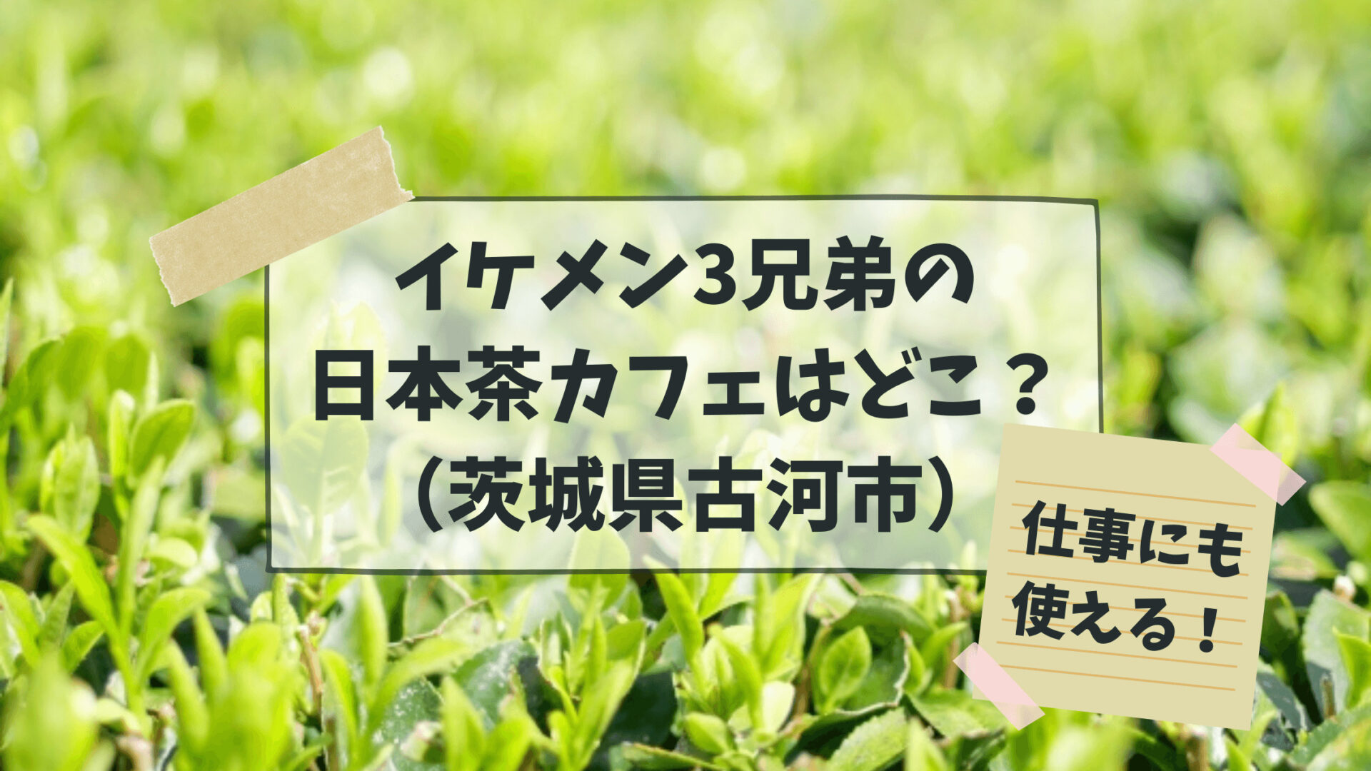 イケメン３兄弟の日本茶カフェってどこ 茨城の吉田茶園の3人兄弟が今年オープンしたオシャレカフェ カパりんブログ